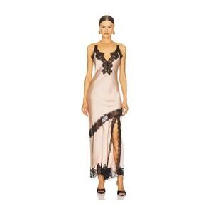 Herskind Nelly Powder Pink Fairy Whimsical $398 NWT Satin Lace Maxi 4